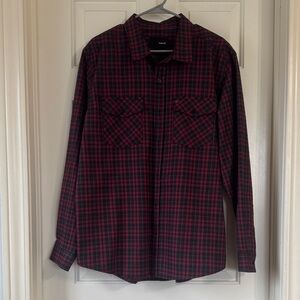 Hurley Red and Black Plaid Button-Down Shirt